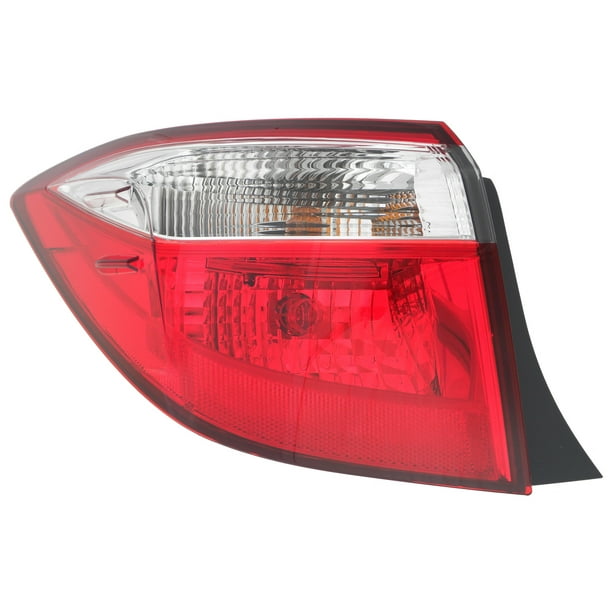 Halogen Red Clear Lens Outer Tail Light Lamp Left Side For 14-16 Toyota Corolla